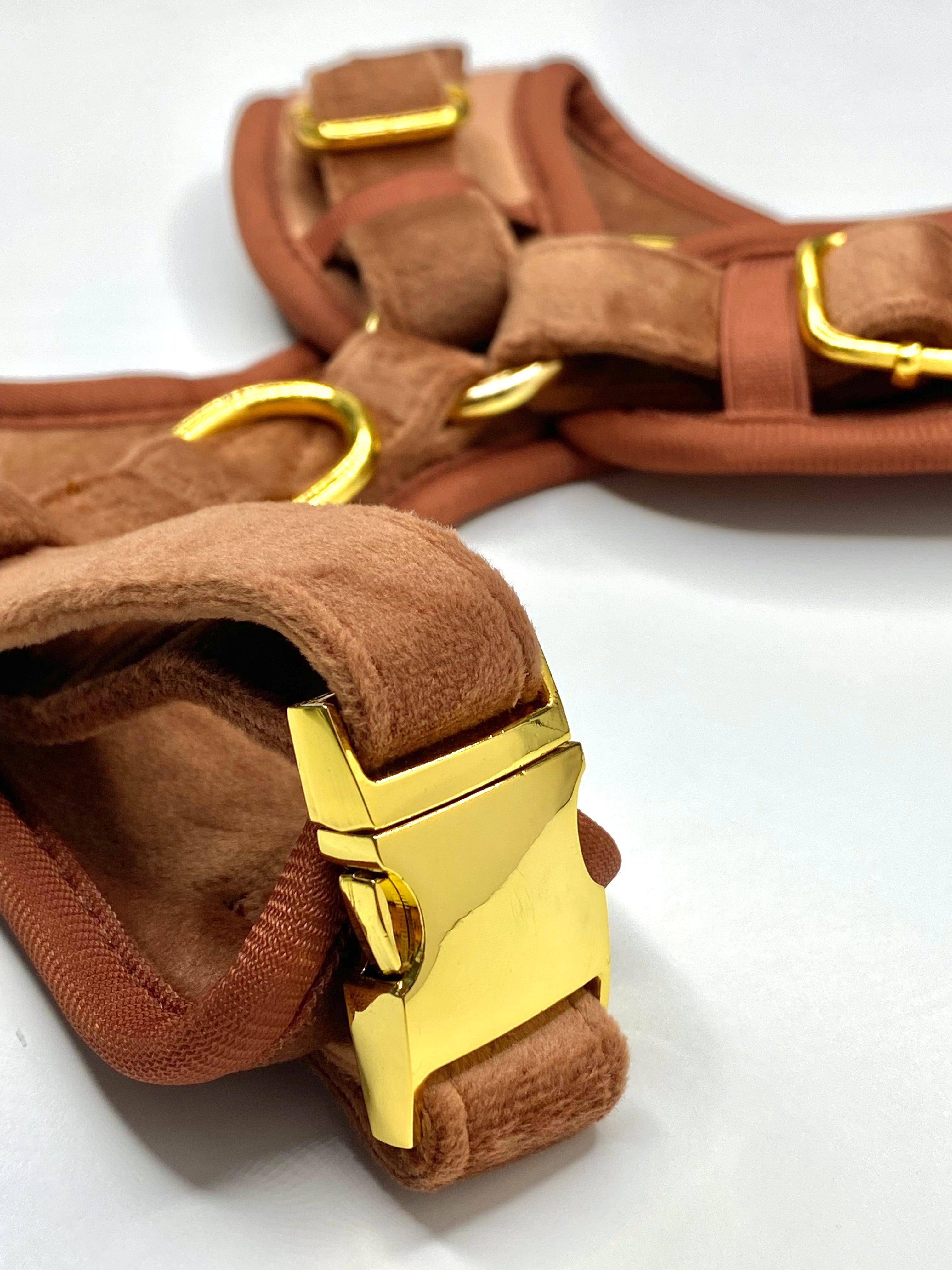 Latte Velvet Harness - Woofiao
