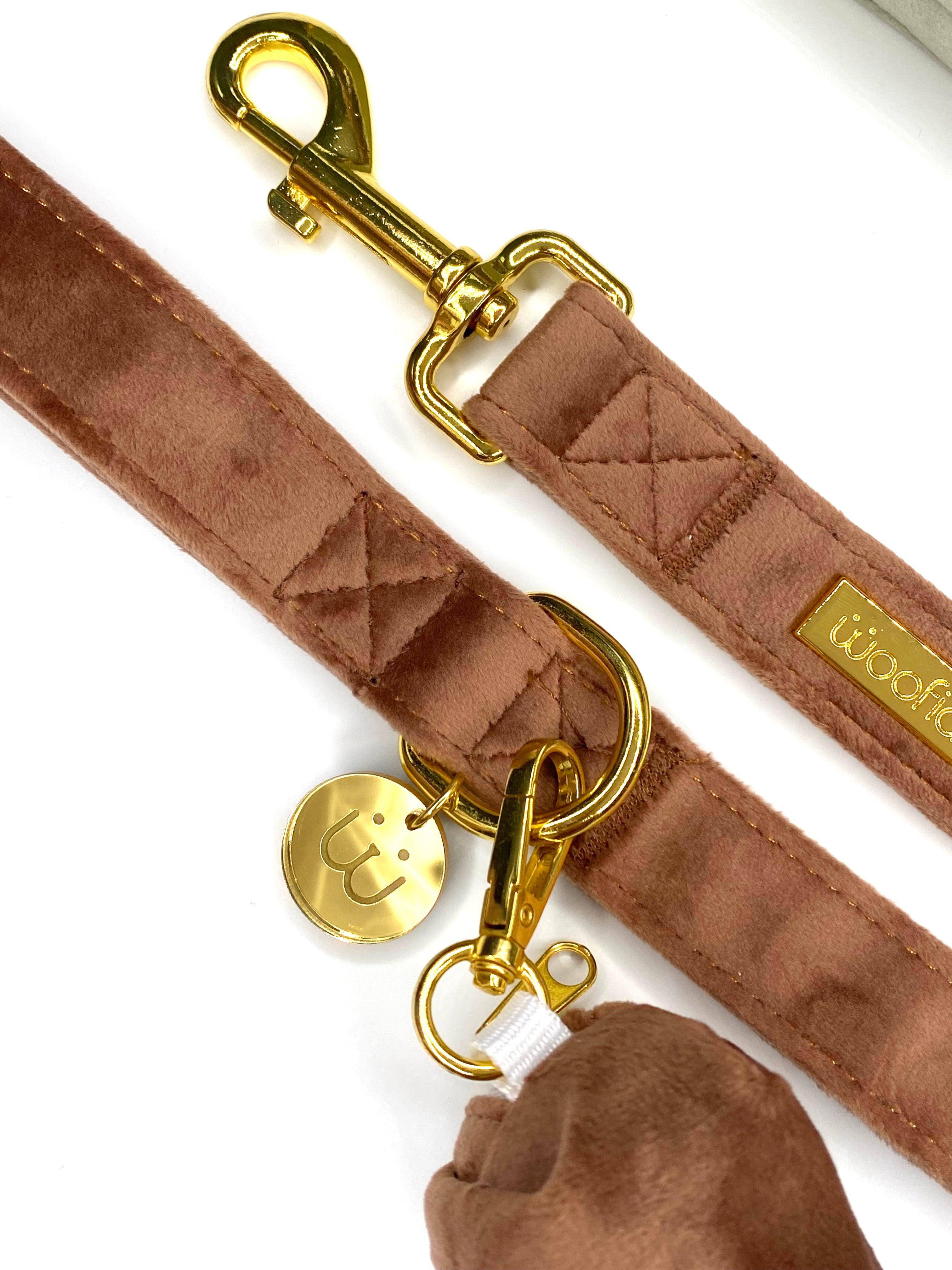Latte Velvet Leash - Woofiao