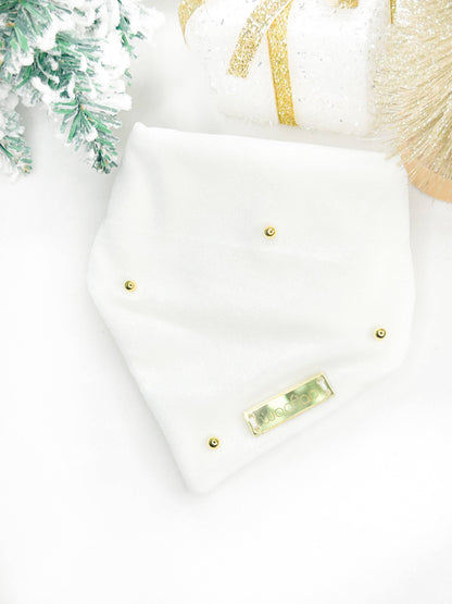 Ivory Christmas Velvet Bandana - Woofiao