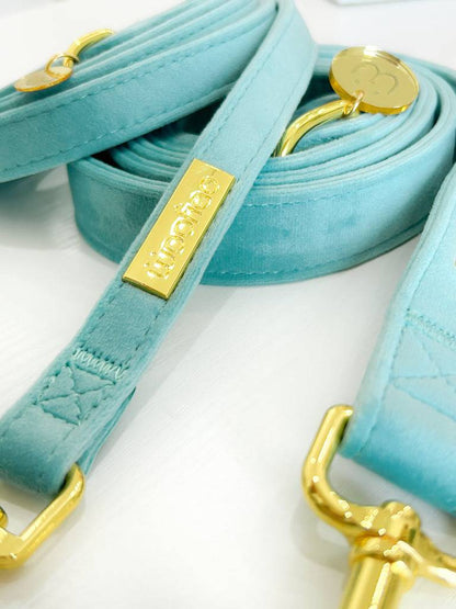 Cotton Blue Velvet Leash