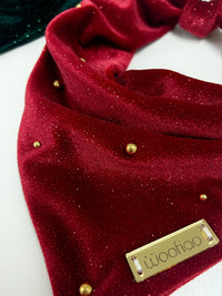 Thumbnail for Mistletoe Glitter Velvet Bandana