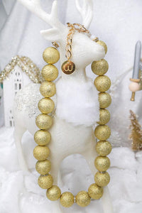 Thumbnail for Sparkling Gold Dog Necklace - Woofiao